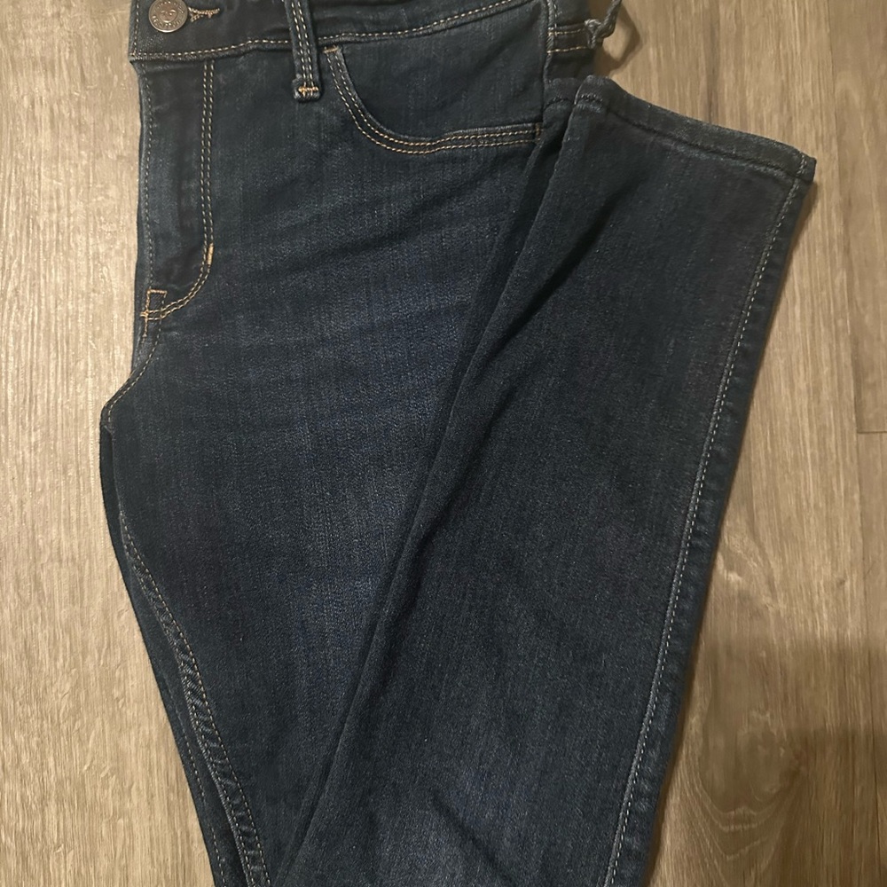 Hollister Women's Skinny Jeans - Dark Blue